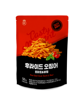 후라이드 오징어 토마토&바질